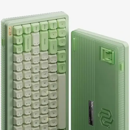 nuphy Halo75 V2 Mechancial Gaming Kyeboard,75% Wireless Hot Swappable Bluetooth Keyboard,83 Kyes RGB Backlit Keyboard,Support Bluetooth/2.4GHz/USB-C (Green, Lemon (55gf)) - 3