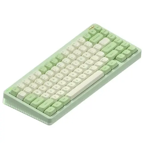 nuphy Halo75 V2 Mechancial Gaming Kyeboard,75% Wireless Hot Swappable Bluetooth Keyboard,83 Kyes RGB Backlit Keyboard,Support Bluetooth/2.4GHz/USB-C (Green, Raspberry (46gf)) - NUPHY