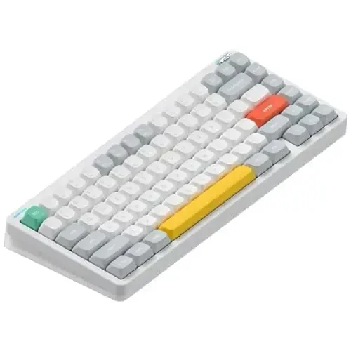 Nuphy Halo75 V2 Mechanical Gaming Keyboard, 75% Wireless Hot Swappable Bluetooth keyboard, 83 Keys RGB Backlit Keyboard, Support Bluetooth/2.4GHz/USB-C (White, Mint (37gf)) - MODAZONE