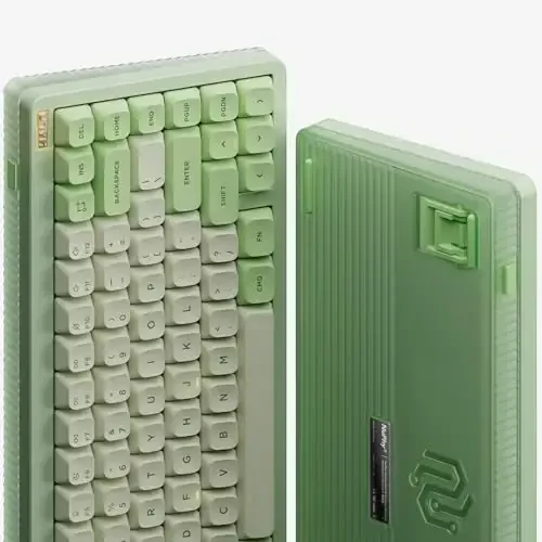nuphy Halo75 V2 Mechancial Gaming Kyeboard,75% Wireless Hot Swappable Bluetooth Keyboard,83 Kyes RGB Backlit Keyboard,Support Bluetooth/2.4GHz/USB-C (Green, Lemon (55gf)) - 3