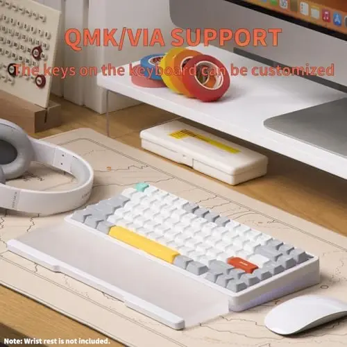 nuphy Halo75 V2 Mechancial Gaming Kyeboard,75% Wireless Hot Swappable Bluetooth Keyboard,83 Kyes RGB Backlit Keyboard,Support Bluetooth/2.4GHz/USB-C (White, Raspberry (46gf)) - 2