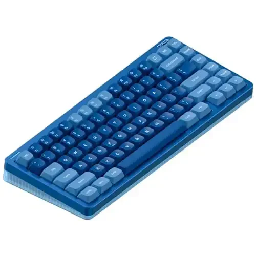 nuphy Halo75 V2 Mechancial Gaming Kyeboard,75% Wireless Hot Swappable Bluetooth Keyboard,83 Kyes RGB Backlit Keyboard,Support Bluetooth/2.4GHz/USB-C (Blue, Silent Red Clear-Top (45gf)) - 1
