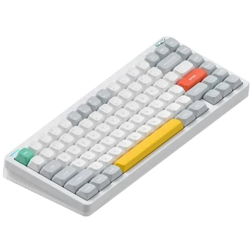 nuphy Halo75 V2 Mechancial Gaming Kyeboard,75% Wireless Hot Swappable Bluetooth Keyboard,83 Kyes RGB Backlit Keyboard,Support Bluetooth/2.4GHz/USB-C (White, Mint (37gf)) - MODAZONE