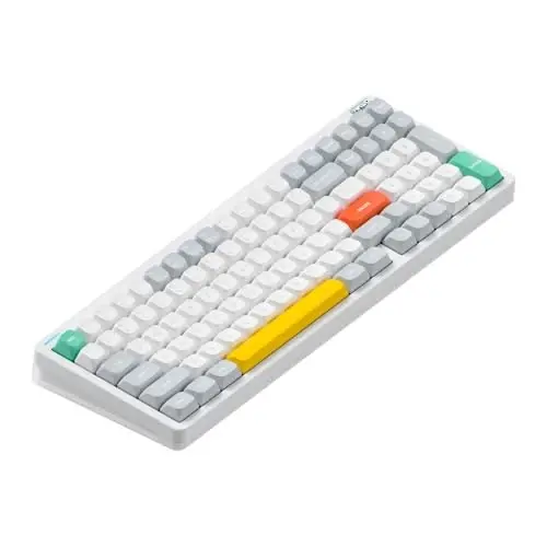 nuphy Halo96 V2 Wireless Keyboard,Gasket Structure,96% Hot Swappable Gaming Keyboard, 99 Kyes RGB Backlit Mechanical Keyboard, Support QMK/VIA,Bluetooth/USB-C/2.4GHz-White,Raspberry Switches(46gf) - NUPHY