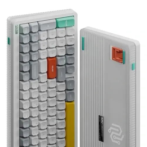 nuphy Halo96 V2 Wireless Keyboard,Gasket Structure,96% Hot Swappable Gaming Keyboard, 99 Kyes RGB Backlit Mechanical Keyboard, Support QMK/VIA,Bluetooth/USB-C/2.4GHz-White,Raspberry Switches(46gf) - NUPHY (1)
