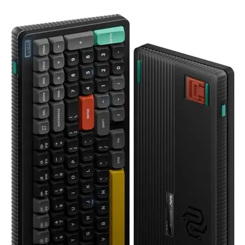 nuphy Halo96 V2 Wireless Mechanical Keyboard, 96% Hot Swappable, 99 Keys RGB Backlit, Bluetooth/USB-C/2.4GHz, Mint Switches (37gf), Black - 2