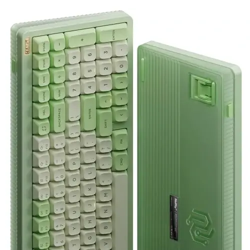 nuphy Halo96 V2 Wireless Keyboard,Gasket Structure,96% Hot Swappable Gaming Keyboard, 99 Kyes RGB Backlit Mechanical Keyboard, Support QMK/VIA,Bluetooth/USB-C/2.4GHz-Green,Mint Switches (37gf). - NUPHY (1)