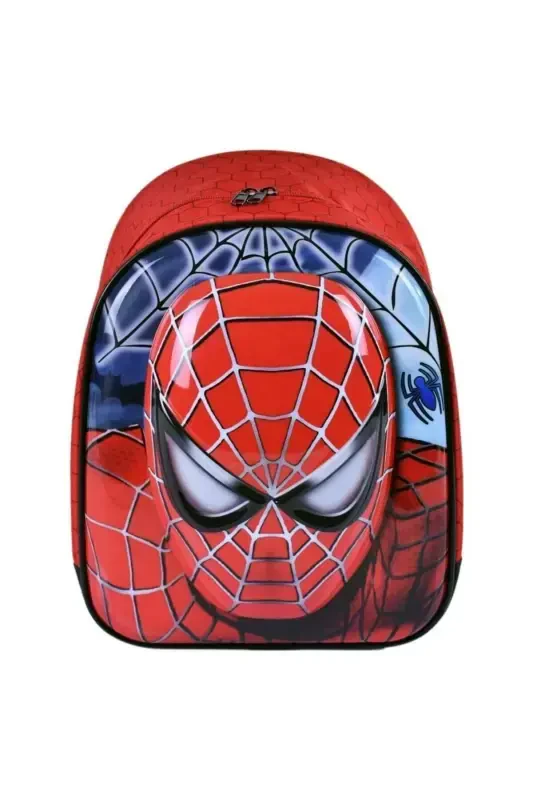 Nursery & Kindergarten Kids Backpack SPIDER SPDERMAN Character 3-6 Years 5d Embossed Fabric School Bag-red - 1