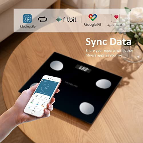 NUTRI FIT Bathroom Weighing Scale for Body Weight and Fat, Digital Smart Scale with Bluetooth, Body Composition Watchers with APP for BMI, Muscle, Weight Loss, Max 150kg/330lb - 4