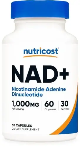 Nutricost NAD+ Supplement (1,000mg) 60 Capsules, 30 Servings, Gluten Free | Nicotinamide Adenine Dinucleotide, Vegan, GMO-Free - 1