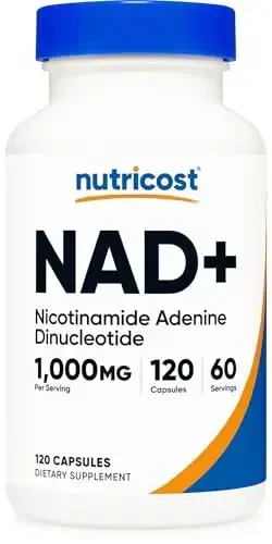Nutricost NAD+ Supplement 1,000mg per Serving,120 Capsules (Nicotinamide Adenine Dinucleotide) - 60 Servings, Gluten-Free, Vegan - 1
