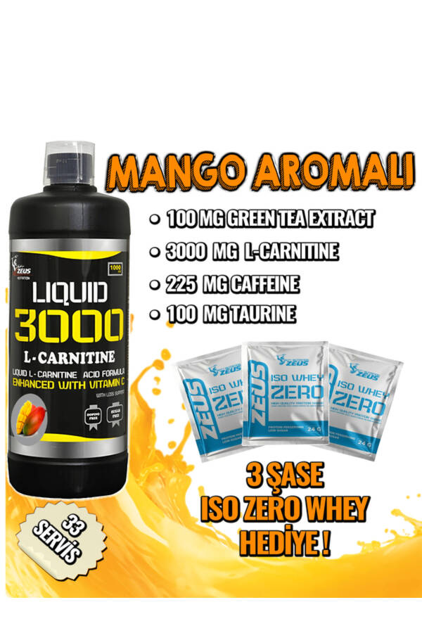 Nutrıtıon Zeus 3000 L-Karnitin 1000 mL Mango - 1