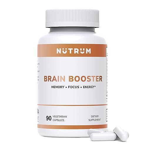 Nutrum Brain Booster Supplement - Brain Supplement Nootropic Booster – Brain Pills Vitamin for Focus, Memory, Clarity, Energy & Better Concentration, with DMAE, Bacopa Monnieri, L-Gutamine - 1