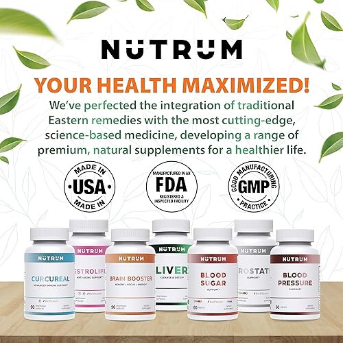 Nutrum Brain Booster Supplement - Brain Supplement Nootropic Booster – Brain Pills Vitamin for Focus, Memory, Clarity, Energy & Better Concentration, with DMAE, Bacopa Monnieri, L-Gutamine - 7