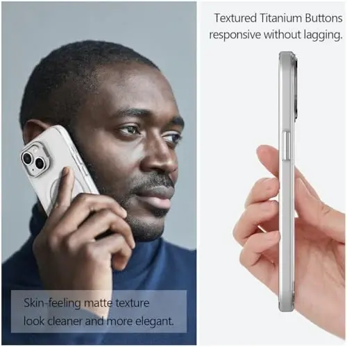 Nvollnoe for iPhone 15 Case Compatible with MagSafe Military Grade Shockproof Heavy Duty Protective Adjustable Kickstand Matte Semi Clear Phone Case for iPhone 15(Clear) - 5