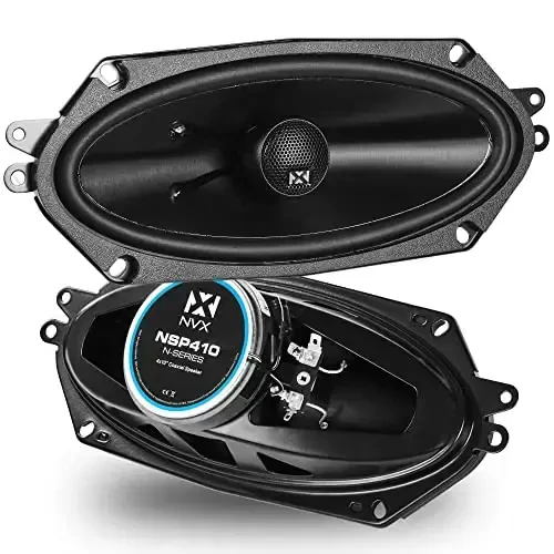 NVX® NSP410 4x10 Car Speakers, 480W Max, 160W RMS, 2-Way Coaxial w/Silk Dome Tweeters & Built-in X-Overs, Easy to Install in Cars/Trucks/Doors (Pair) - NVX