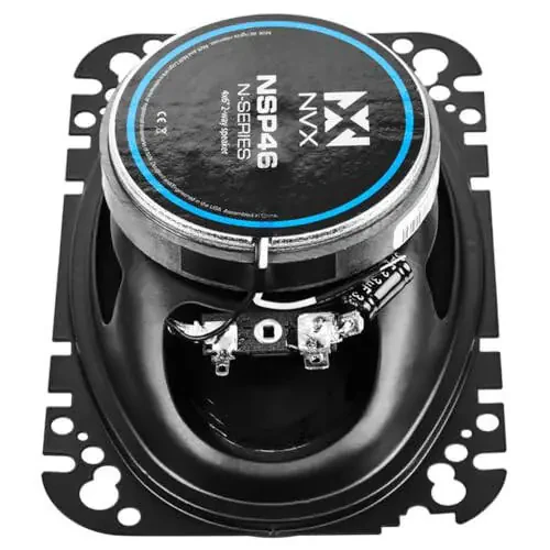 NVX® NSP46 4x6 автомобильные колонки, 300 Вт макс., 100 Вт RMS, 2-полосные коаксиальные с шелковыми купольными твитерами и встроенными кроссоверами, просты в установке в автомобилях/грузовиках/дверях (пара) - 6