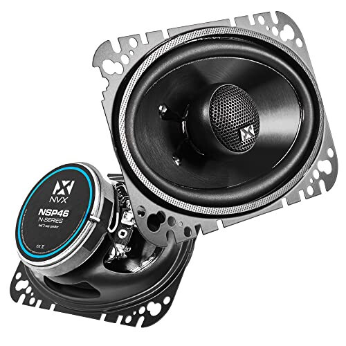 NVX® NSP46 4x6 Car Speakers, 300W Max, 100W RMS, 2-Way Coaxial w/Silk Dome Tweeters & Built-in X-Overs, Easy to Install in Cars/Trucks/Doors (Pair) 