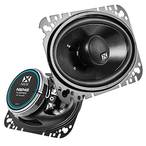 NVX® NSP46 4x6 Car Speakers, 300W Max, 100W RMS, 2-Way Coaxial w/Silk Dome Tweeters & Built-in X-Overs, Easy to Install in Cars/Trucks/Doors (Pair) - 1