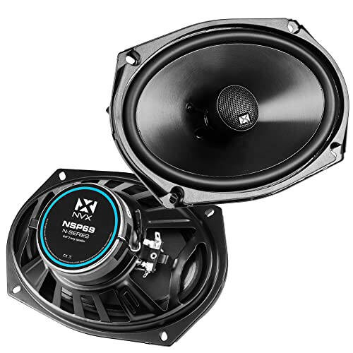 NVX® NSP69 6x9 Car Speakers, 900W Max, 300W RMS, 2-Way Coaxial w/Silk Dome Tweeters & Built-in X-Overs, Easy to Install in Cars/Trucks/Doors (Pair) - 1