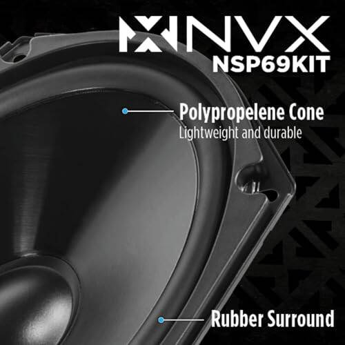 NVX® NSP69KIT 6x9 Car Speakers, 920W Max, 320W RMS, 2-Way Component System w/Silk Dome Tweeters & Passive X-Overs, Easy to Install in Cars/Trucks/Doors (Pair) - 2