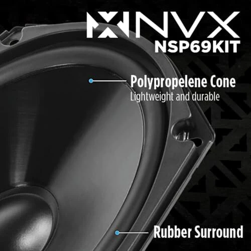 NVX® NSP69KIT 6x9 Car Speakers, 920 Max, 320W RMS, 2-Way Component System w/Silk Dome Tweeters & Passive X-Overs, Easy to Install in Cars/Trucks/Doors (Pair) - MODAZONE (1)