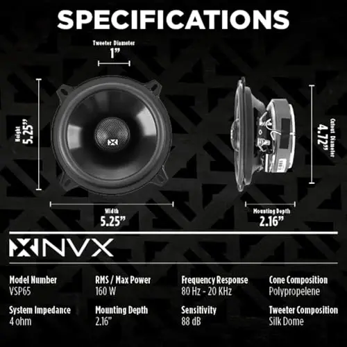 NVX VSP525 480W Peak (180W RMS) 5.25