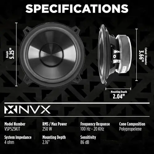 NVX VSP525KIT 750W Peak (250W RMS) 5.25