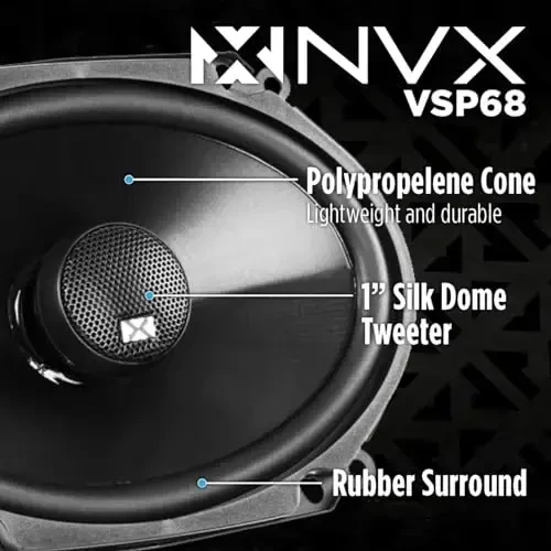 NVX VSP68 600W Peak (200W RMS) 6x8 V-Series 2-Way Coaxial Speakers with 25mm Silk Dome Tweeters - NVX (1)