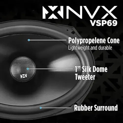 NVX VSP69 900W Peak (300W RMS) 6x9 V-Series 2-полосные коаксиальные динамики с 25-мм твитерами с шелковым куполом - 2