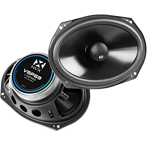 NVX VSP69 900W Peak (300W RMS) 6x9 V-Series 2-Way Coaxial Speakers with 25mm Silk Dome Tweeters 