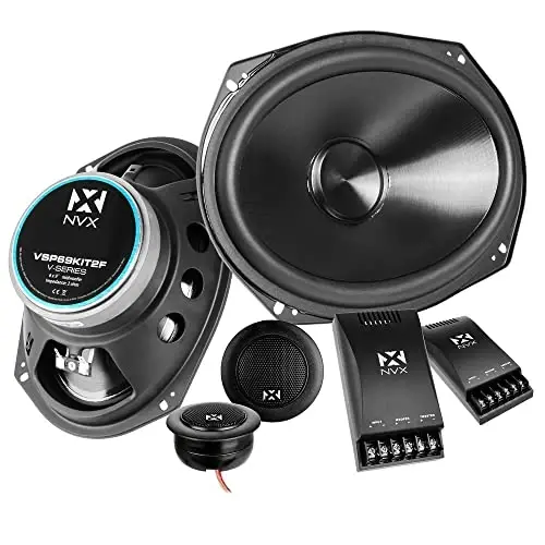 NVX VSP69KIT2F 900W Peak (300W RMS) 6x9 2-OModazone V-Series 2-Way Component Speaker System with 25mm Silk Dome Tweeters 