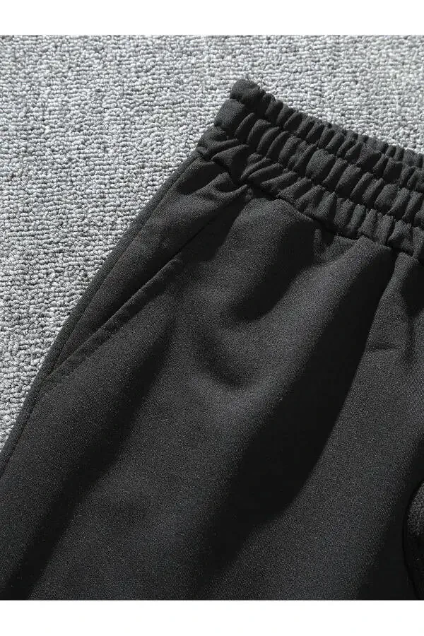 NY New York Bosilgan Likrali Qora Erkaklar Shortilari - 4