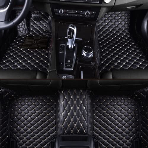 NYCFMMY Custom Car Floor Mat for Land Rover Defender,Discovery,Discovery Sport,LR2,LR3,LR4,Range Rover,Range Rover Evoque,Range Rover Sport,Range Rover Velar Non-Slip (Black Beige) - 1