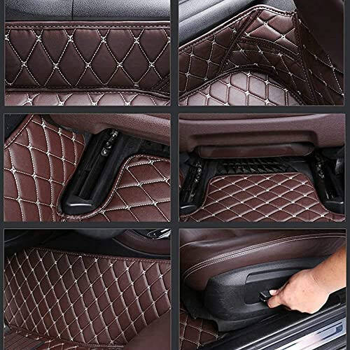 NYCFMMY Custom Car Floor Mat for Land Rover Defender,Discovery,Discovery Sport,LR2,LR3,LR4,Range Rover,Range Rover Evoque,Range Rover Sport,Range Rover Velar Non-Slip (Black Beige) - 7