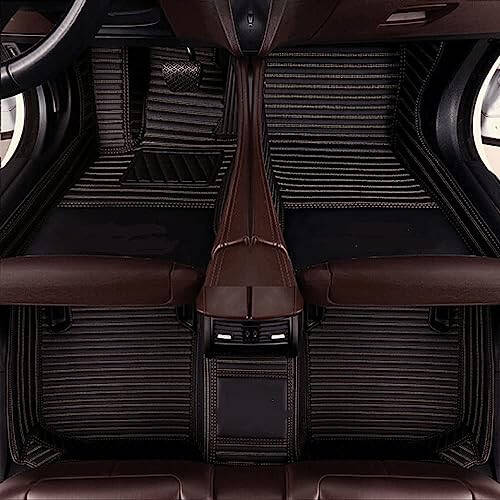 NYCFMMY Custom Car Floor Mat for Land Rover Defender,Discovery,Discovery Sport,LR2,LR3,LR4,Range Rover,Range Rover Evoque,Range Rover Sport,Range Rover Velar Non-Slip (Black Beige Stripe) - 1