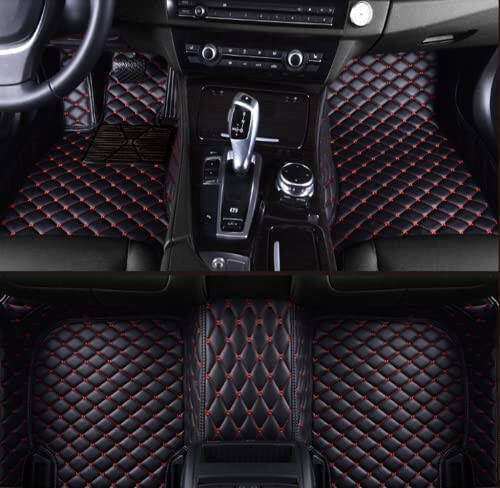 NYCFMMY Custom Car Floor Mat for Land Rover Defender,Discovery,Discovery Sport,LR2,LR3,LR4,Range Rover,Range Rover Evoque,Range Rover Sport,Range Rover Velar Non-Slip (Black Red) - 1