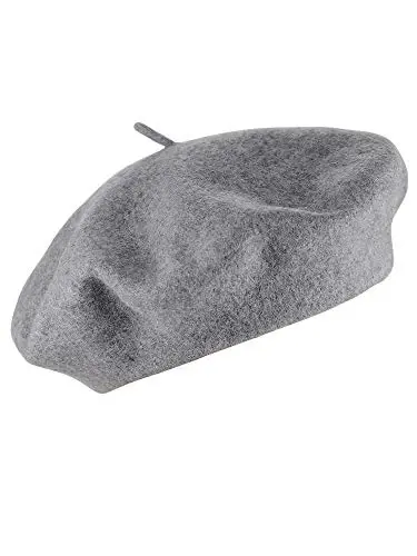 NYFASHION101 Fransuzcha uslubdagi yengil kundalik klassik qattiq rangli junli beret - NYFASHION101 (1)