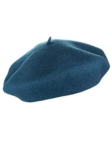 NYFASHION101 Fransuzcha uslubidagi yengil oddiy klassik bir rangli jun beret - 2