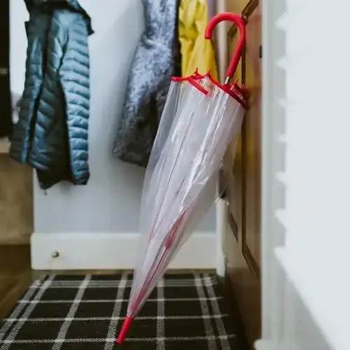 Ob-havo stantsiyasining shaffof yomg'ir soyaboni, kattalar uchun, gumbazli soyabon, pufakchali, avtomatik ochiladigan, pufakchali, suv o'tkazmaydigan, yengil, to'liq 52 dyuymli yoy, tayoq, oq - 6