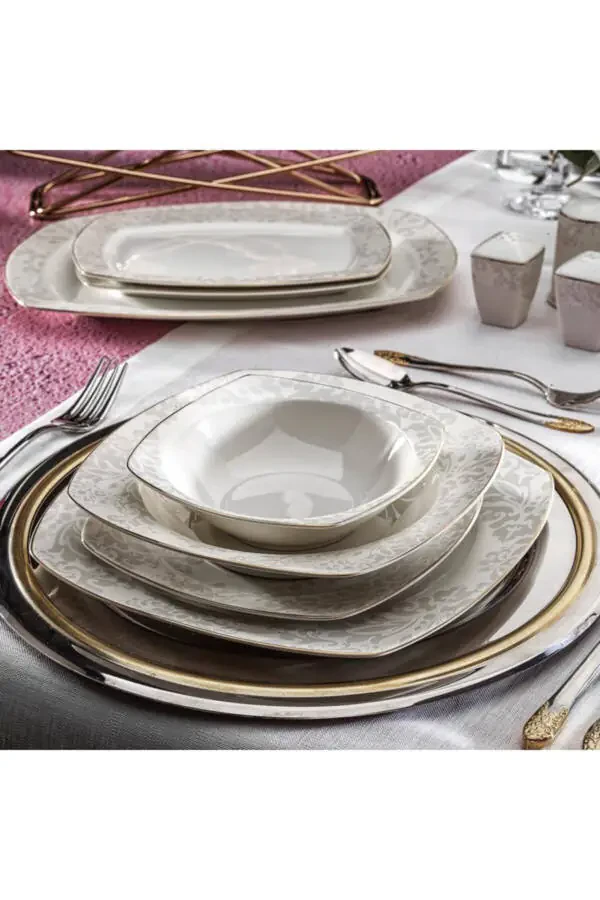 Обеденный набор Majestic - 60 предметов - золото - 10