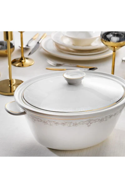 Обеденный сервиз Queen Natty Bone 60 предметов Золотой - 7