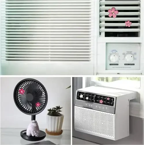 OBTANIM 6 PCS Avtomobil havo chiqarish klipslari Rangli ромашка gul Avtomobil havo tozalagich klipi Avtomobil ichki bezatish aksessuarlari uchun havo konditsionerlash chiqish klipi (2 o'lcham, oq, pushti) - 5