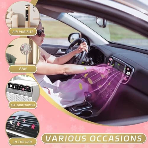 OBTANIM 6 PCS Car Air Vent Clips Colorful Daisy Flower Car Air Freshener Clip Air Conditioning Outlet Clip for Car Interior Decoration Accessories (2 Size, White, Pink, Red) - 7