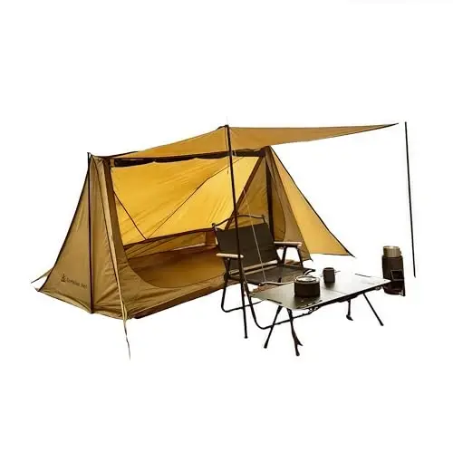 Hot Tent with Stove Jack – 4 Season Waterproof & Windproof Shelter for 1–4 People, Lightweight for Camping, Hiking, Hunting & Fishing 