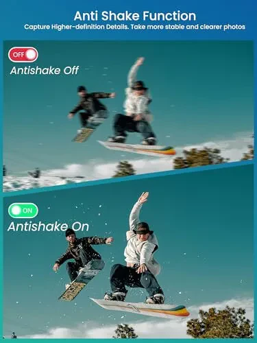 Ocakuiter Digital Camera, 4K Kids Camera, 16X Zoom, Point and Shoot Digital Camera with 32GB Card, Portable Small Camera with Autofocus for Kids Teens Beginners - 3