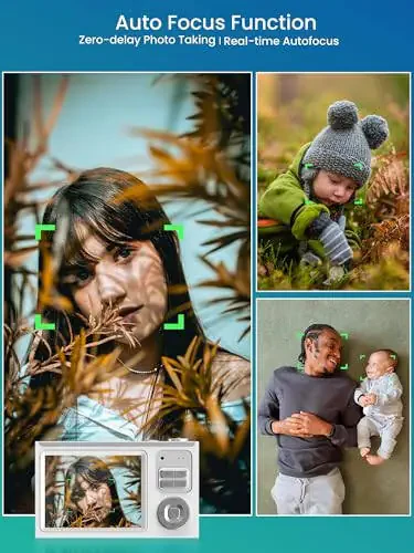 Ocakuiter Raqamli Kamera, 4K Bolalar Kamerasi, 16X kattalashtirish, 32GB karta ega, Avtofokusli Portativ Kichik Kamera Bolalar O'smirlar Boshlang'ich uchun - 5