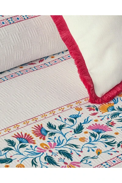 Очаровательные линии Покрывало для двуспальной кровати Зеленый - ENGLISH HOME (1)