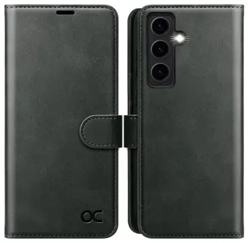 OCASE Compatible with Galaxy S24 5G Wallet Case, PU Leather Flip Folio Case with Card Holders RFID Blocking Kickstand [Shockproof TPU Inner Shell] Phone Cover (2024), Graphite 