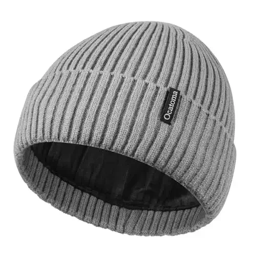 Ocatoma Beanie erkaklar ayollar uchun issiq qishki trikotaj manjetli beanie yumshoq issiq chang'i shapkalari unisex - 1